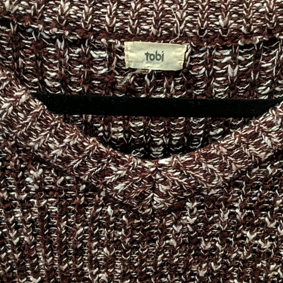 BOGO!! Tobi Oversized Knit Burgundy V-Neck Sweater Small - Picture 2 of 4